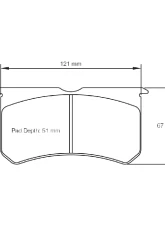 Pagid Racing RST 1 Brake Pad w/ 20.0mm Thickness AP Racing | StopTech | Wilwood Caliper                                     - 2206 RST1 - Image 2