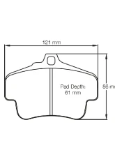 Pagid Racing RS 44 Brake Pad w/ 18.5mm Thickness Porsche 718 | 996 | 997 | 981 | 986 | 987 1997+                                     - 2405 44 - Image 2