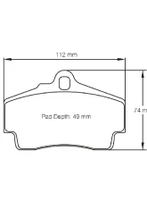 Pagid Racing RS 14 Rear Brake Pad w/ 15.5mm Thickness Porsche 718 | 981 | 986 | 987 | 996 1996+                                     - 2406 14 - Image 2