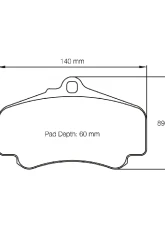 Pagid Racing RS 44 Front Brake Pad w/ 18.5mm Thickness Porsche 996 | 997 1999-2012                                     - 2474 44 - Image 2