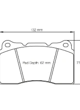 Pagid Racing RST 5 Brake Pad w/ 16.0mm Thickness Brembo M4 Caliper                                     - 2487 RST5 - Image 2