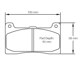 Pagid Racing R1 Compound Brake Pad w/ 16.0mm Thickness Wilwood Dyno Pro 7816