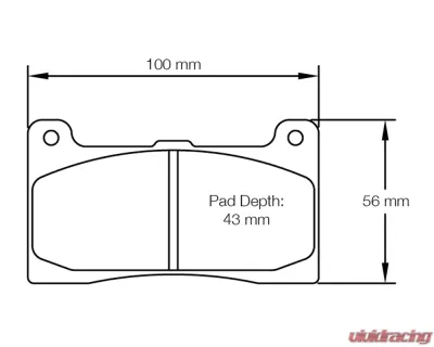 Pagid Racing R1 Compound Brake Pad w/ 16.0mm Thickness Wilwood Dyno Pro 7816 - 2581 R01
