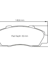 Pagid Racing RSL 29 Front Brake Pad w/ 17.3mm Thickness Honda Accord | Integra | NSX 1991-2005                                     - 2623 29 - Image 2
