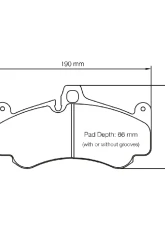 Pagid Racing RS 14 Brake Pad w/ 18.0mm Pad Thickness Porsche 996 | 997 | 987 2002-2012                                     - 2707 14 - Image 2