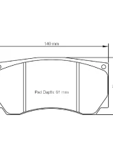 Pagid Racing RST 1 Brake Pad w/ 24.0mm Thickness Alcon | AP Racing | Brembo | StopTech | Wilwood Calipers                                     - 3277 RST1 - Image 2