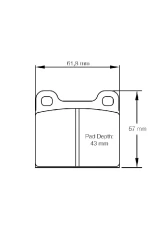 Pagid Racing RSH 42 Brake Pad w/ 15.0mm Thickness Brembo | Dunlop | StopTech Calipers                                     - 4304 H42 - Image 2