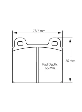 Pagid Racing RSH 3 Front Brake Pad w/ 15.0mm Thickness 1963-1989                                     - 4501 H03 - Image 2
