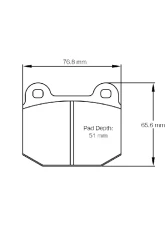 Pagid Racing RSH 42 Front Brake Pad w/ 16.5mm Thickness Lotus Esprit | Opel Ascona B | Kadett C 1973-1986                                     - 4507 H42 - Image 2