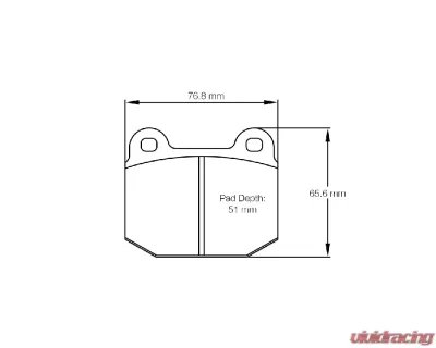 Pagid Racing RSH 42 Front Brake Pad w/ 16.5mm Thickness Lotus Esprit | Opel Ascona B | Kadett C 1973-1986 - 4507 H42