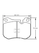 Pagid Racing RSH 29E Front Brake Pad w/ 15.0mm Thickness BMW | Ferrari | Lamborghini 1967-1991                                     - 4703 H29E - Image 2