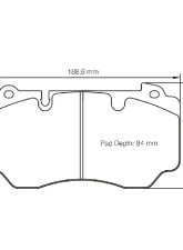 Pagid Racing RSC 1 Front Brake Pad w/ 16.2mm Thickness Aston Martin DB9 | Vanquish | Vantage V12S 2004+                                     - 4941 RSC1 - Image 2