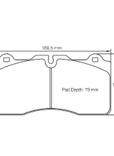 Pagid Racing RSC 1 Front Brake Pad w/ 18.9mm Nissan R35 GTR 2008+                                     - 4945 RSC1 - Image 2