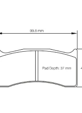 Pagid Racing RSL 29 Brake Pad w/ 16.0mm Thickness Alcon SR/CAR22 [4422] D37 | Brembo 07.7881. 4 piston Calipers                                     - 8000 29 - Image 2