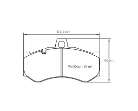 Pagid Racing Brake Pad w/ 18.0mm Thickness Alcon PNP4488