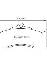 Pagid Racing RSH 29E Brake Pad w/ 14.0mm Thickness Chevrolet Camaro Z | Corvette C32 Stingray 1963-1982                                     - 8057 H29E - Image 2