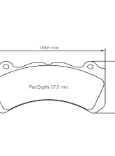 Pagid Racing RSL 29 Brake Pad w/ 16.8mm Thickness Brembo M6 | XA5.71.L2 6 piston D57.5                                     - 8062 29 - Image 2
