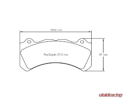Pagid Racing RSL 1 Brake Pad w/ 16.8mm Thickness Brembo M6 | XA5.71.L2 6 piston D57.5 - 8062 RSL1