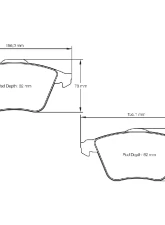 Pagid Racing RST 2 Front Brake Pad w/ 19.5mm Thickness Audi | Mazda | Seat | Skoda | Volkswagen 2004+                                     - 8064 RST2 - Image 2