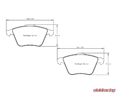 Pagid Racing RST 2 Front Brake Pad w/ 19.5mm Thickness Audi | Mazda | Seat | Skoda | Volkswagen 2004+ - 8064 RST2