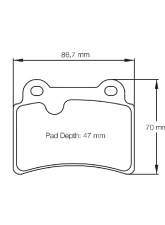 Pagid Racing RSL 19 Rear Brake Pad w/ 17.0mm Thickness Mitsubishi Lancer Evolution X 2007-2016                                     - 8069 19 - Image 2