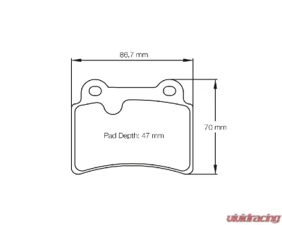 Pagid Racing RSL 19 Rear Brake Pad w/ 17.0mm Thickness Mitsubishi Lancer Evolution X 2007-2016 - 8069 19