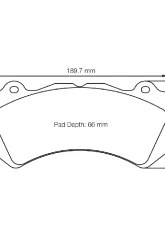 Pagid Racing RST 1 Special Build Front Brake Pad w/ 17.0mm Thickness LA Honda World TCR Pad                                     - 8081 RST1 Special - Image 2