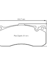 Pagid Racing RSL 29 Front Brake Pad w/ 16.7mm Thickness Alcon RC6 | Brembo M6 | XA5.71.xx 6 piston D66                                     - 8084 29 - Image 2