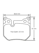 Pagid Racing RSL 29 Rear Brake Pad w/ 17.0mm Thickness BMW 3-Series E90 | 135i E82/E88 2007+                                     - 8085 29 - Image 2