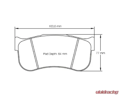 Pagid Racing RST 2E Bedded Endurance Brake Pad w/ 29.0mm Thickness Alcon CAR9549 D64 | Brembo 6 piston D64 wide - 8100 RST2E