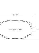 Pagid Racing RSL 29 Front Brake Pad w/ 14.0mm Thickness Mazda Miata 1.8 NB 1994-2000                                     - 8127 29 - Image 2