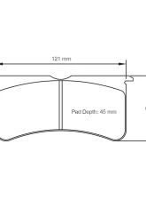 Pagid Racing RSL 1 Brake Pad w/ 17.0mm Brakeman | Coleman | Outlaw | Wilwood                                     - 8195 RSL1 - Image 2