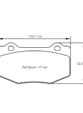 Pagid Racing RSL 29 Rear Brake Pad w/ 16.0mm Thickness Chevrolet Camaro | Corvette | Ford Mustang 2014+                                     - 8208 29 - Image 2