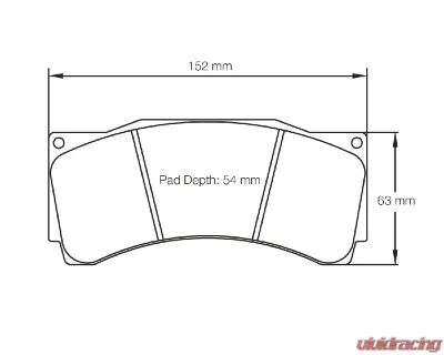 Pagid Racing RSL 1 Brake Pad w/ 28.5mm Thickness Alcon TA6, CAR89, CAR11 (4489) D54 - 8250 RSL1
