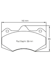 Pagid Racing RST 2 Front Brake Pad w/ 25.0mm Thickness AP Racing C93215 D42 McLaren 570S GT4 2018+                                     - 8261 RST2 - Image 2