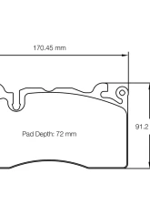 Pagid Racing RSL 29 Front Brake Pad w/ 15.6mm Thickness McLaren 600LT | 720S | 720S Spider 2017+                                     - 8283 RSL29 - Image 2