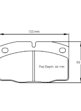 Pagid Racing RSH 42  Brake Pad w/ 15.4mm Thickness                                     - 9521 H42 - Image 2