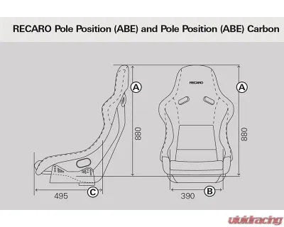 Recaro Pole Position N.G. Seat Black Leather Bolster Grey Dinamica Insert 4/5/6 Point Belt - 070.98.LS19-01