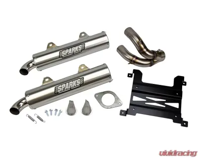 Sparks Racing X-6 Stainless Steel Slip-on (with Bare Aluminum Muffler) Polaris RS1 2018+ - PP18RS1-SO-01