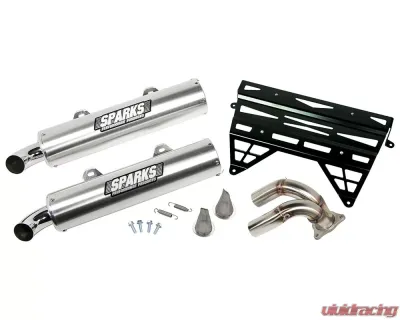 Sparks Racing X-6 Stainless Steel Slip-On Exhaust System (with Bare Aluminum Muffler) Polaris Pro XP 2020 - PP20PROXP-SO-02