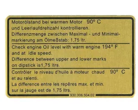 JP Group Dansk Engine Oil Level Decal 930-006-504-02