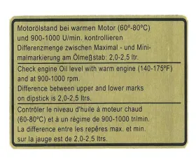 JP Group Dansk Engine Oil Level Decal 911-006-504-01