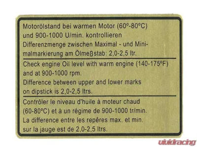 JP Group Dansk Engine Oil Level Decal 911-006-504-01 - 911-006-504-01