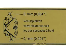 JP Group Dansk Valve Adjustment Decal 901-006-503-00