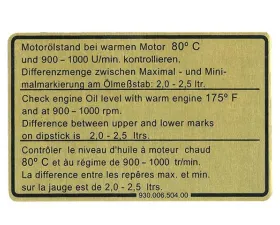 JP Group Dansk Engine Oil Level Decal 930-006-504-00