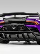 Vorsteiner Monza Edizione Glossy Carbon Fiber PP 2x2 Rear Diffuser Lamborghini Huracan EVO 2019+                                     - 3050LOV - Image 2