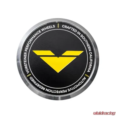 Vorsteiner Aluminum Black With Yellow Logo Center Cap - CC14BLK