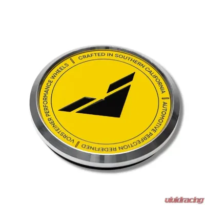 Vorsteiner Aluminum Yellow With Black Logo Center Cap - CC15YL