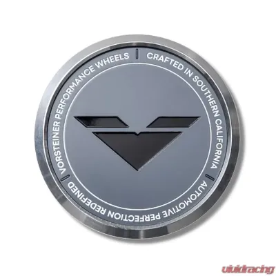 Vorsteiner Aluminum Grey With Black Logo Center Cap - CC16GY