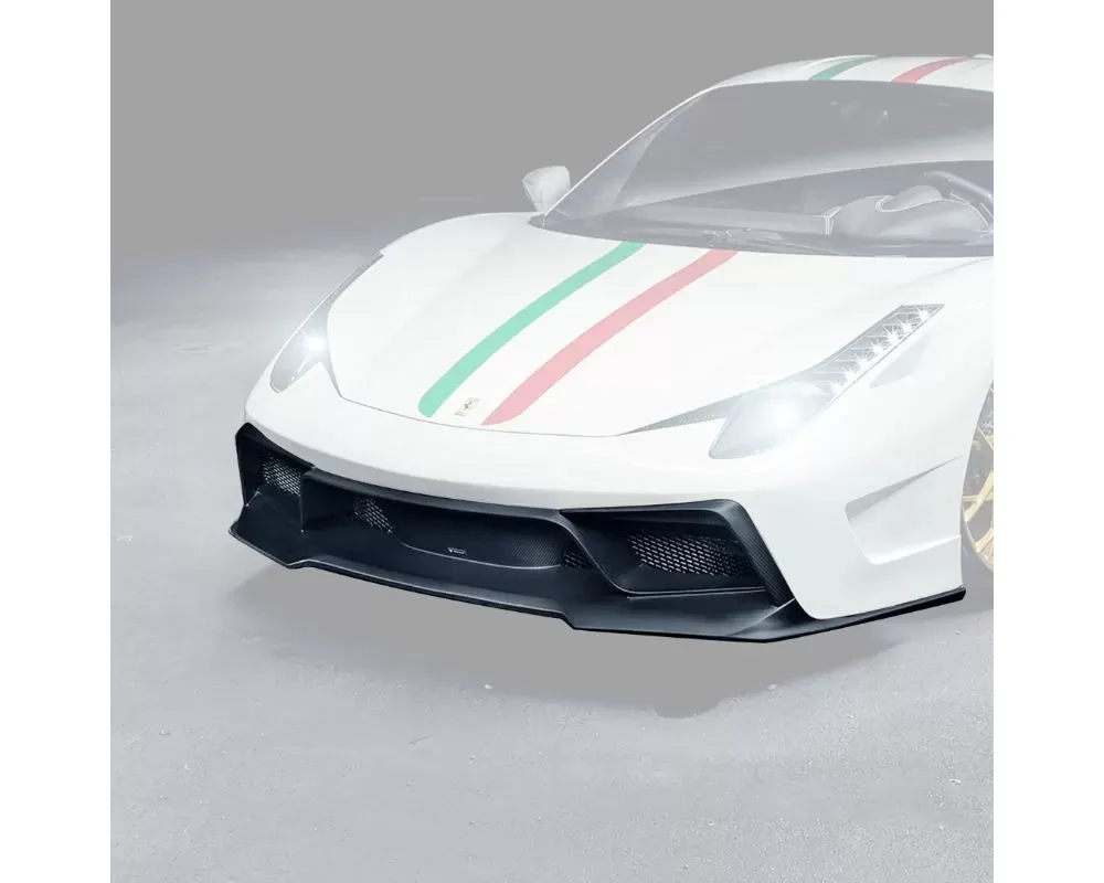 Vorsteiner VX Aero Glossy Carbon Fiber PP 1x1 Front Bumper w/Front Spoiler Ferrari 458 Italia 2010-2015 - FRV1110